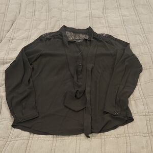 Mossimo Supply Co. Black Blouse with Lace Detail Size M! New Without Tags!